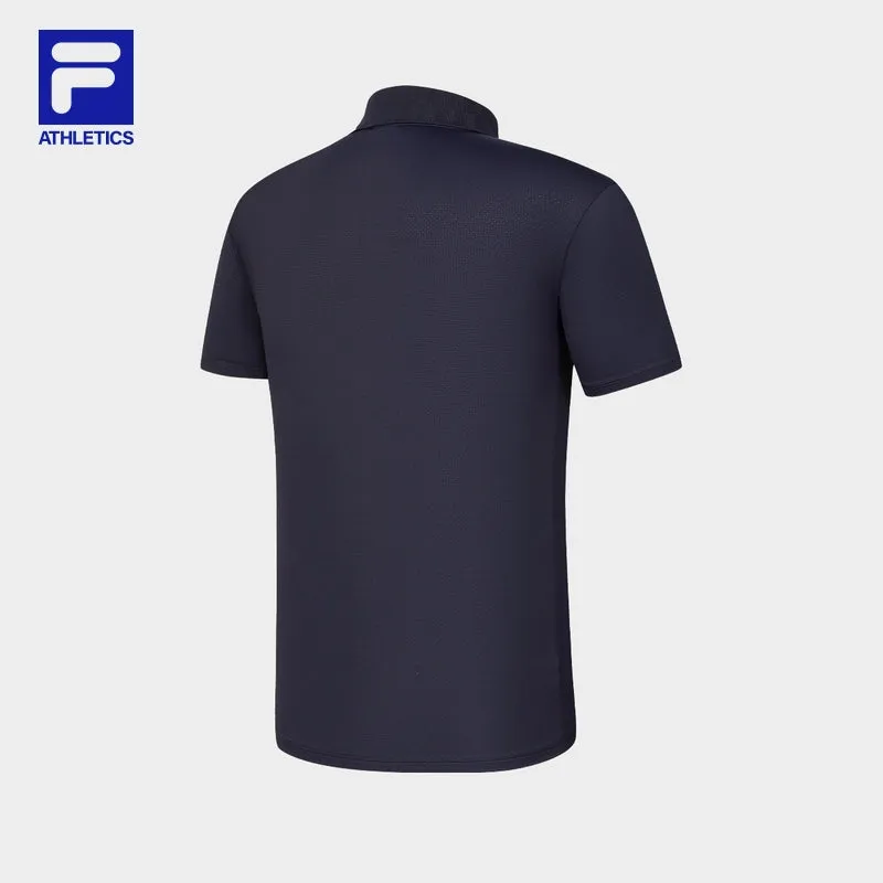 FILA CORE ATHLETICS TENNIS1 ART IN SPORTS Men Short Sleeve Polo (Navy)