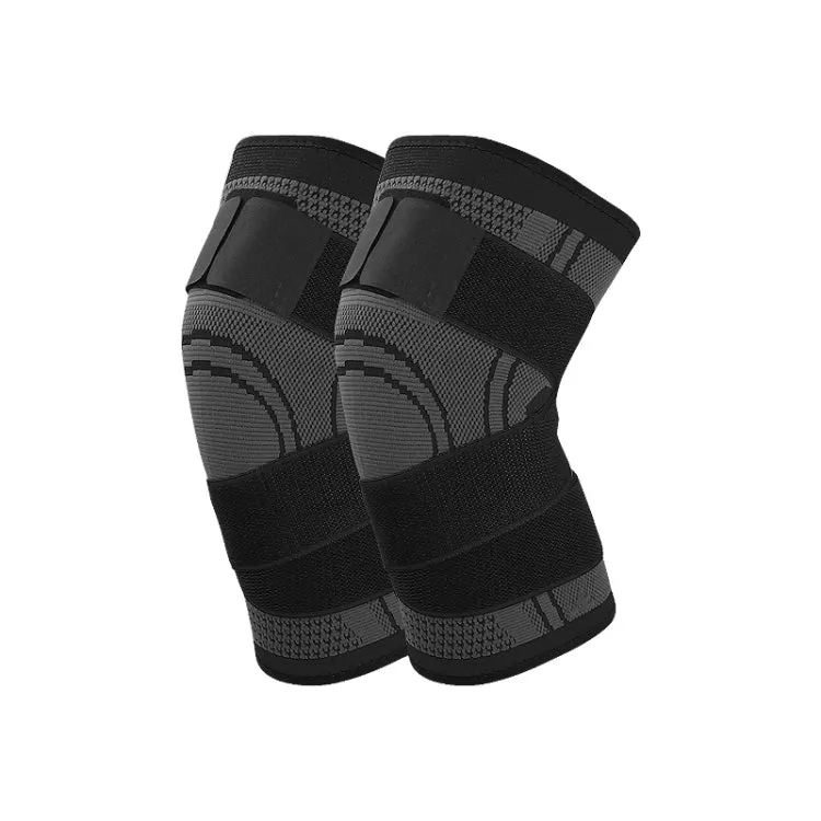 Fitness Running Cycling Bandage Knee Support Braces Elastic Nylon Sports Compression Pad Sleeve, Size:XXL(Black)