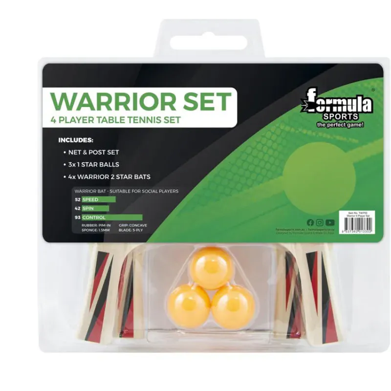 Formula Warrior 4 Player Table Tennis Set