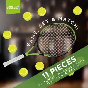 Game, Set & Match Tennis Racquet Window Sticker