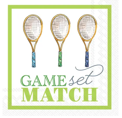 Game Set Match Beverage Napkins