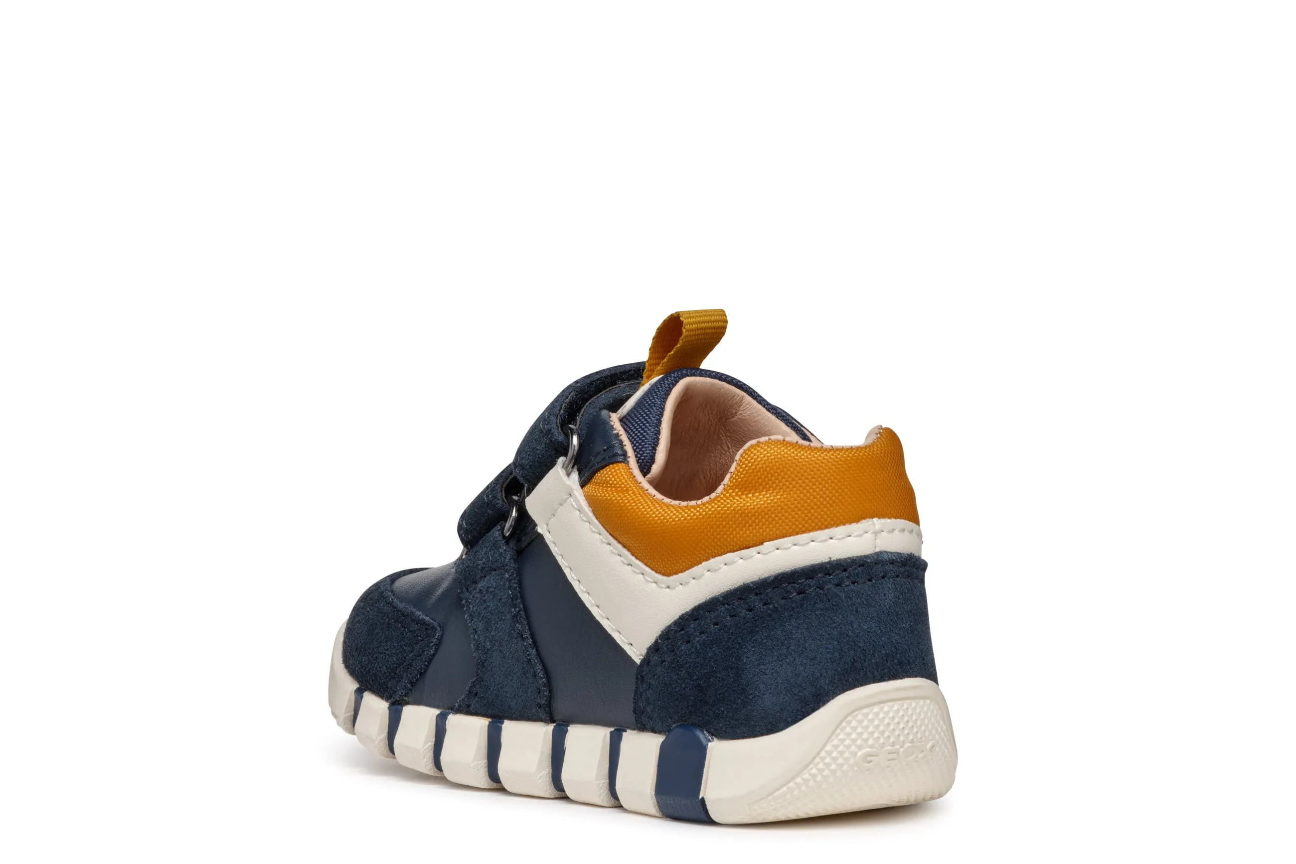 Geox Iupidoo Boys Navy Mustard Trainer