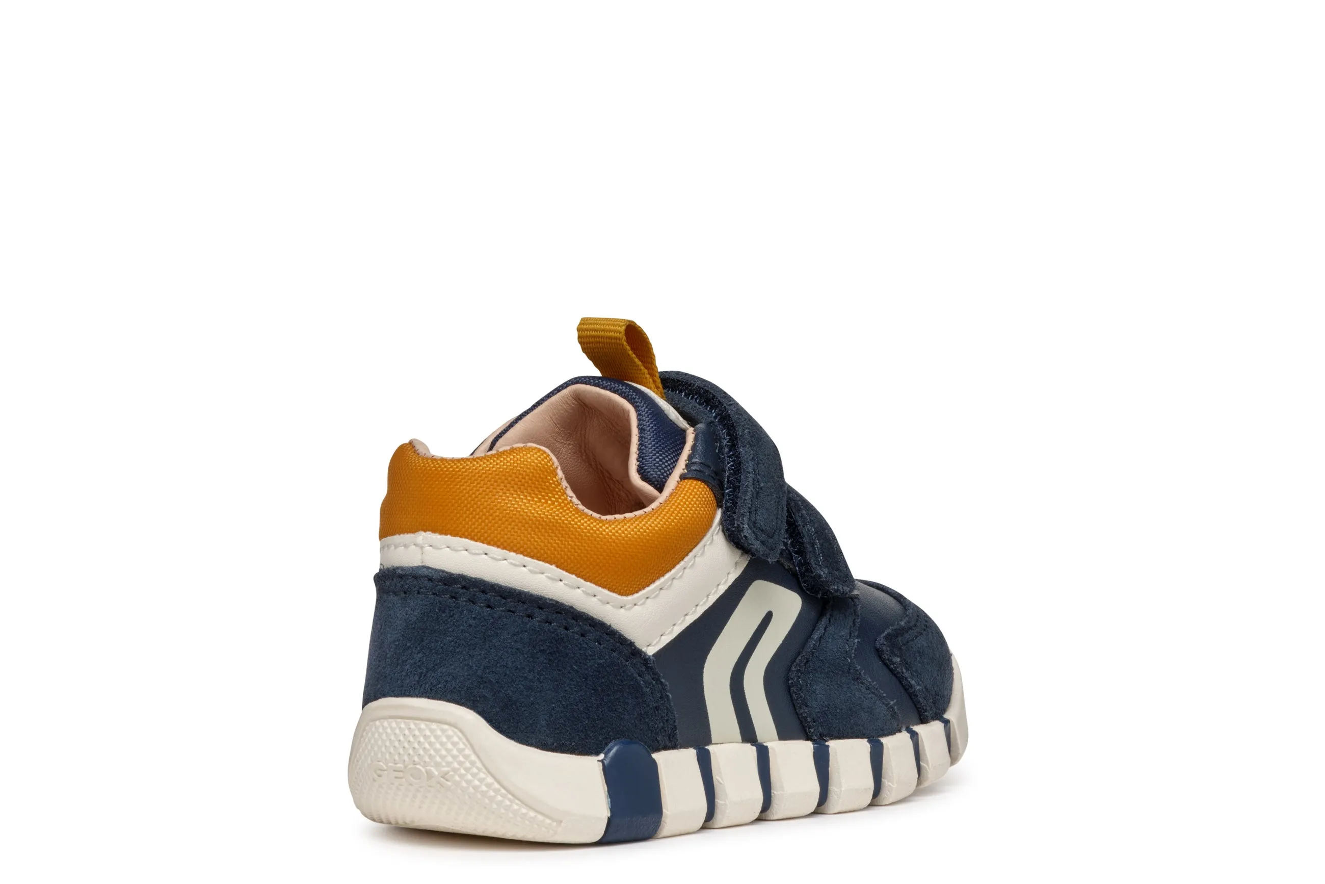 Geox Iupidoo Boys Navy Mustard Trainer