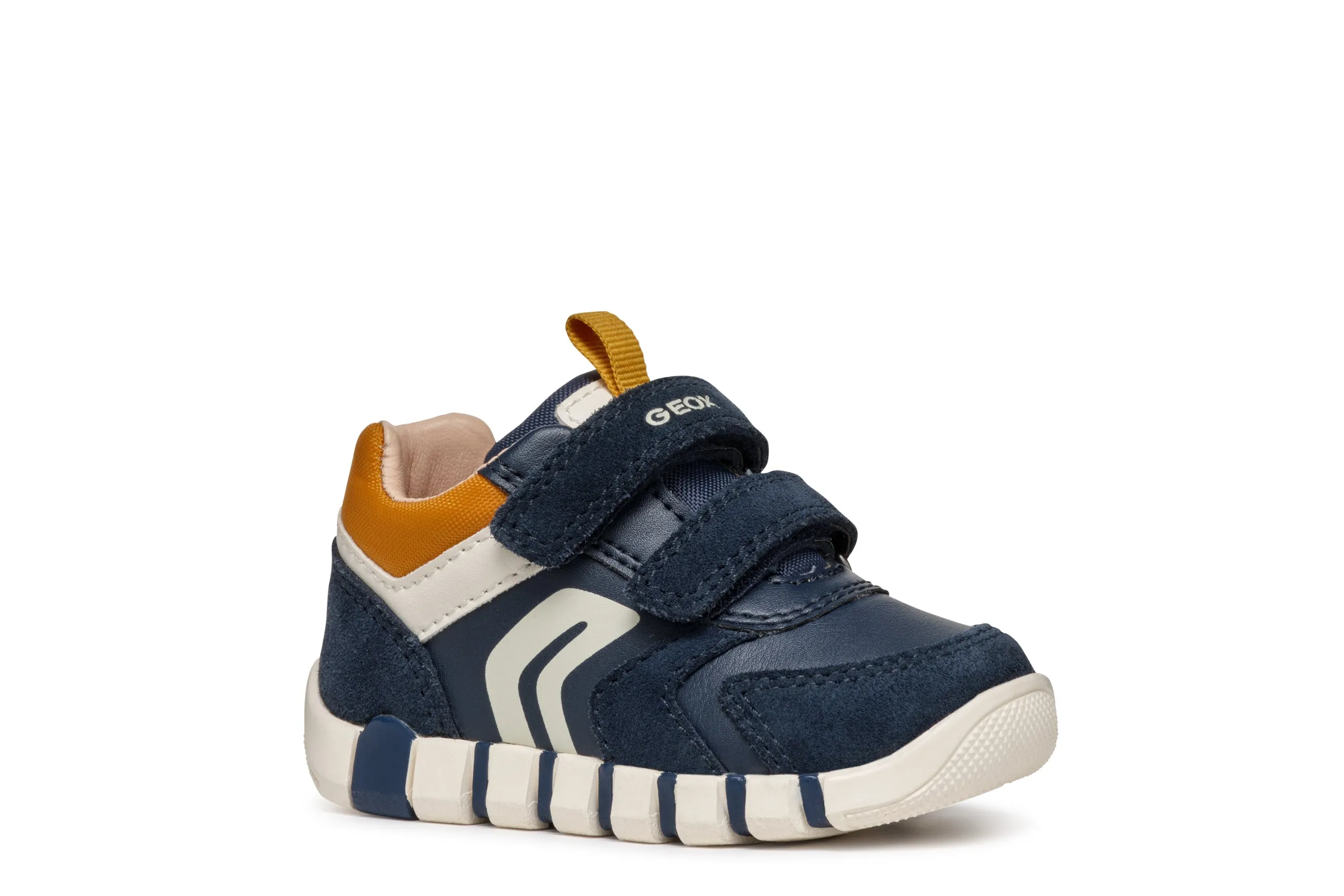 Geox Iupidoo Boys Navy Mustard Trainer