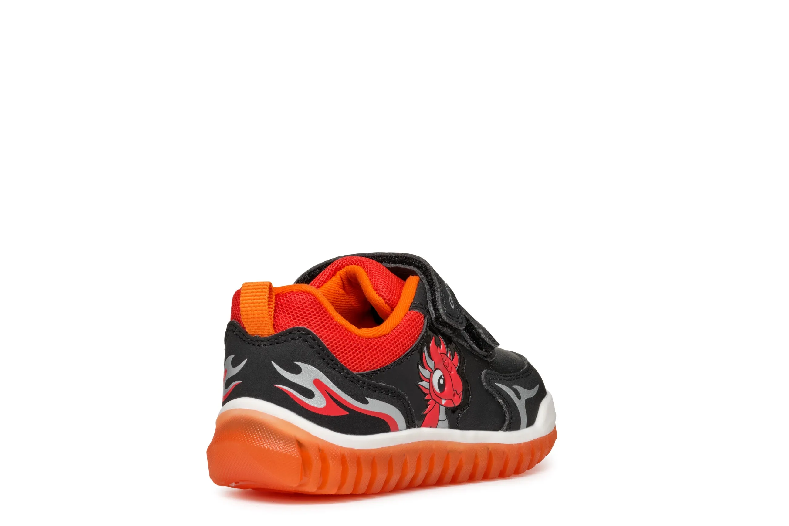 Geox Lightyloo Red Dragon Boys Black Red Trainer