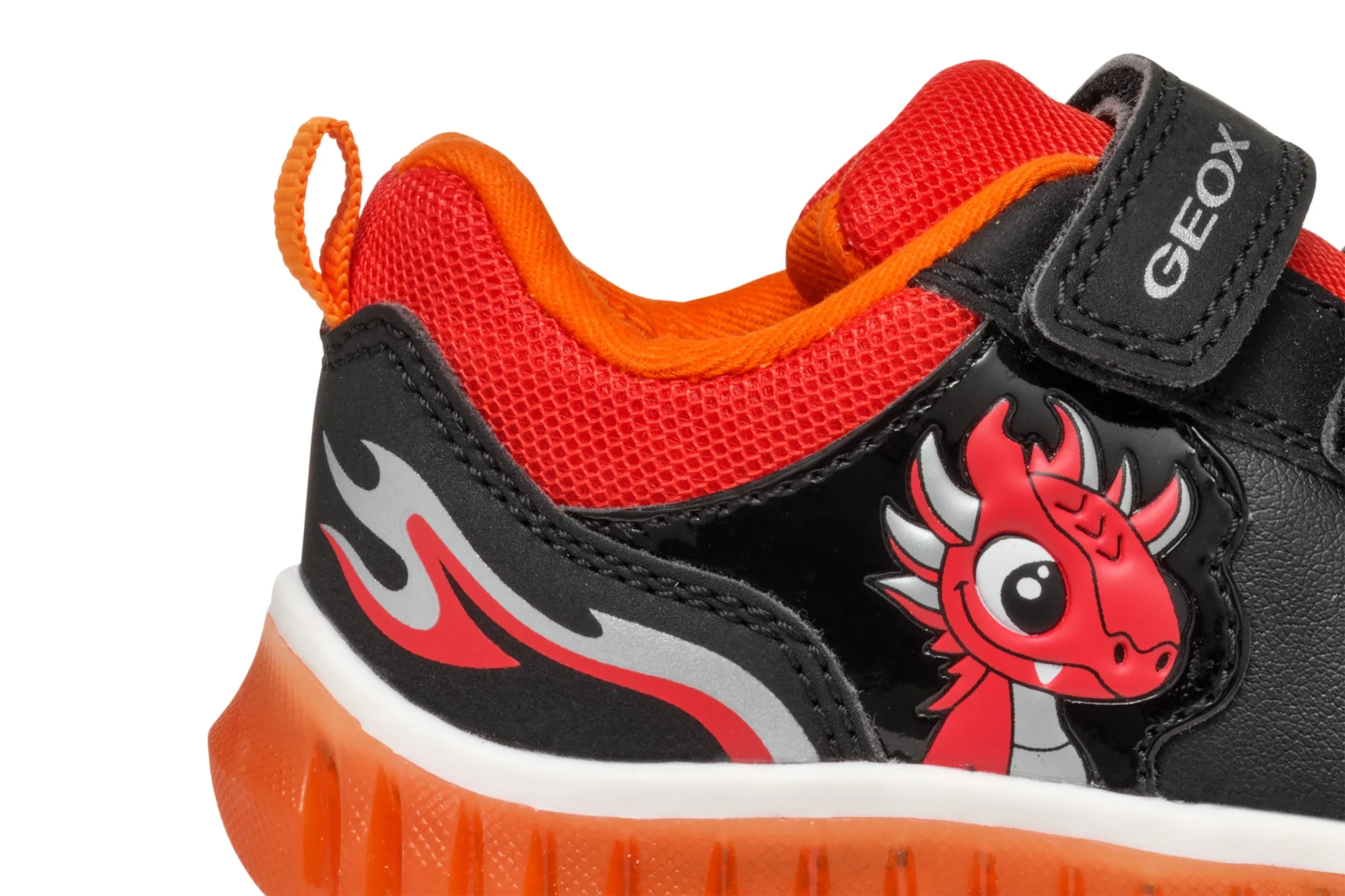 Geox Lightyloo Red Dragon Boys Black Red Trainer