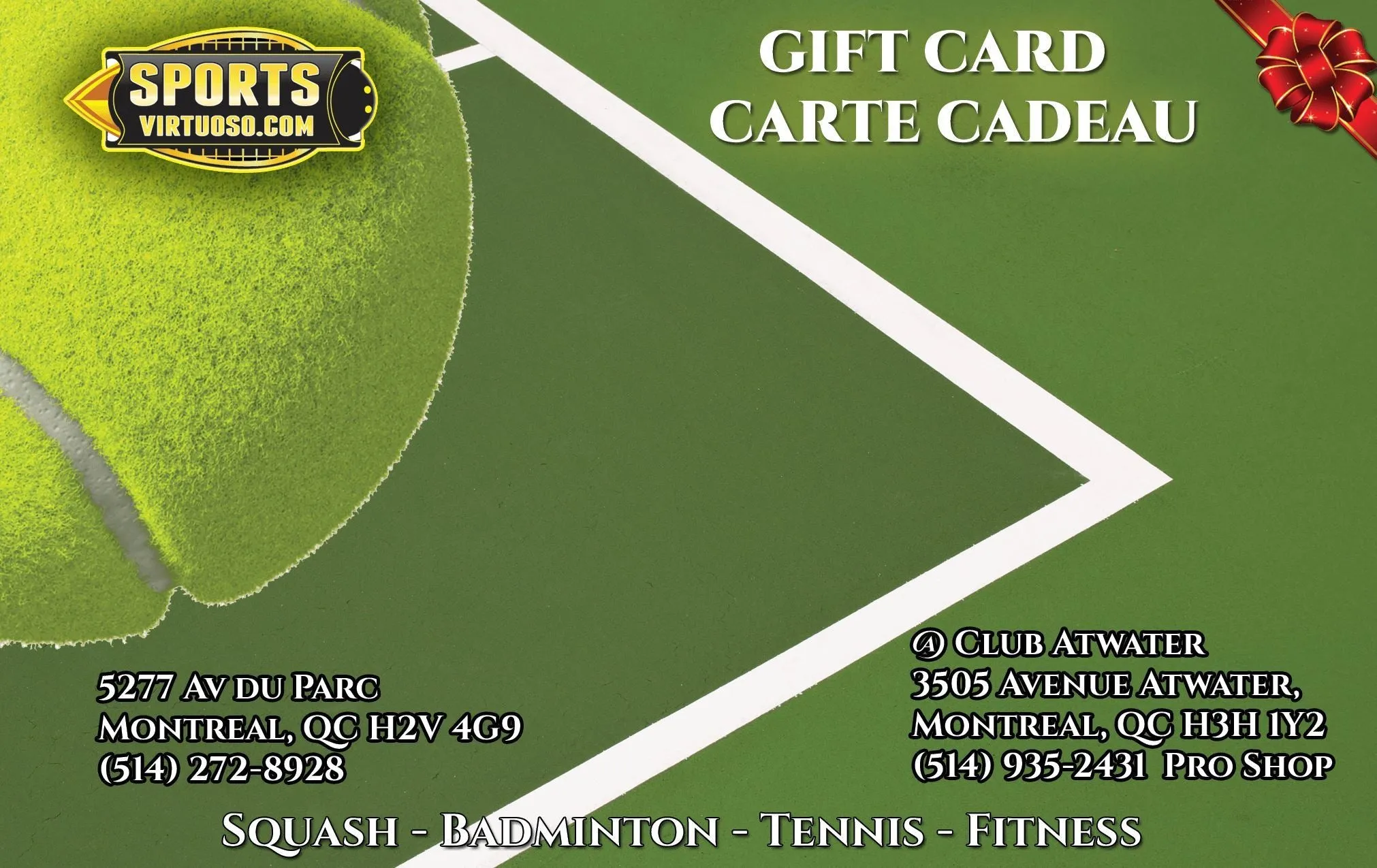 Gift Card - Sports Virtuoso - Tennis Motif