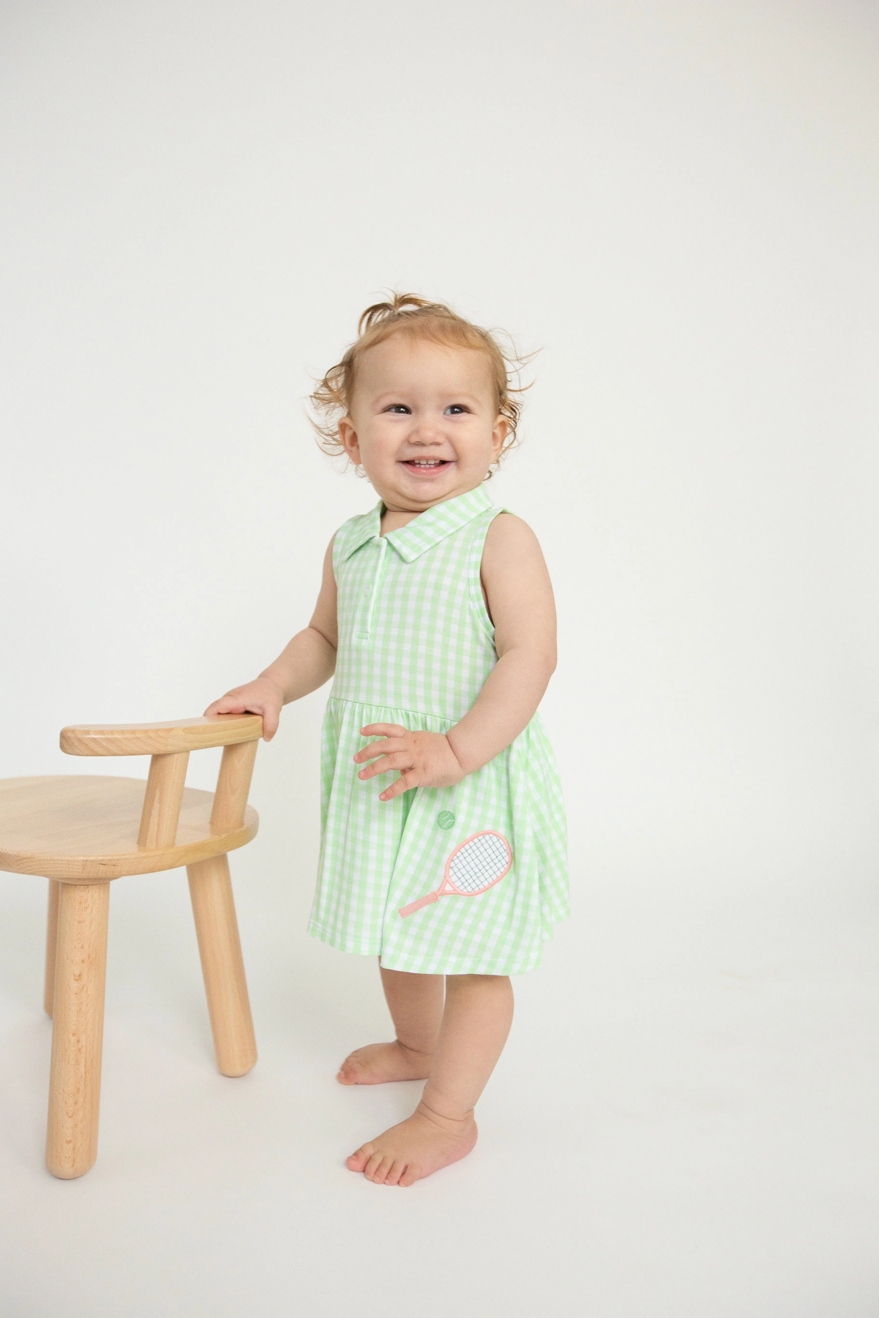 Girls Gingham Tennis Dress