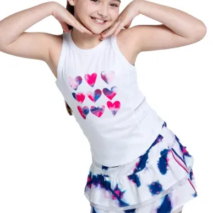 Girls`Berry In Love Tennis Tank White