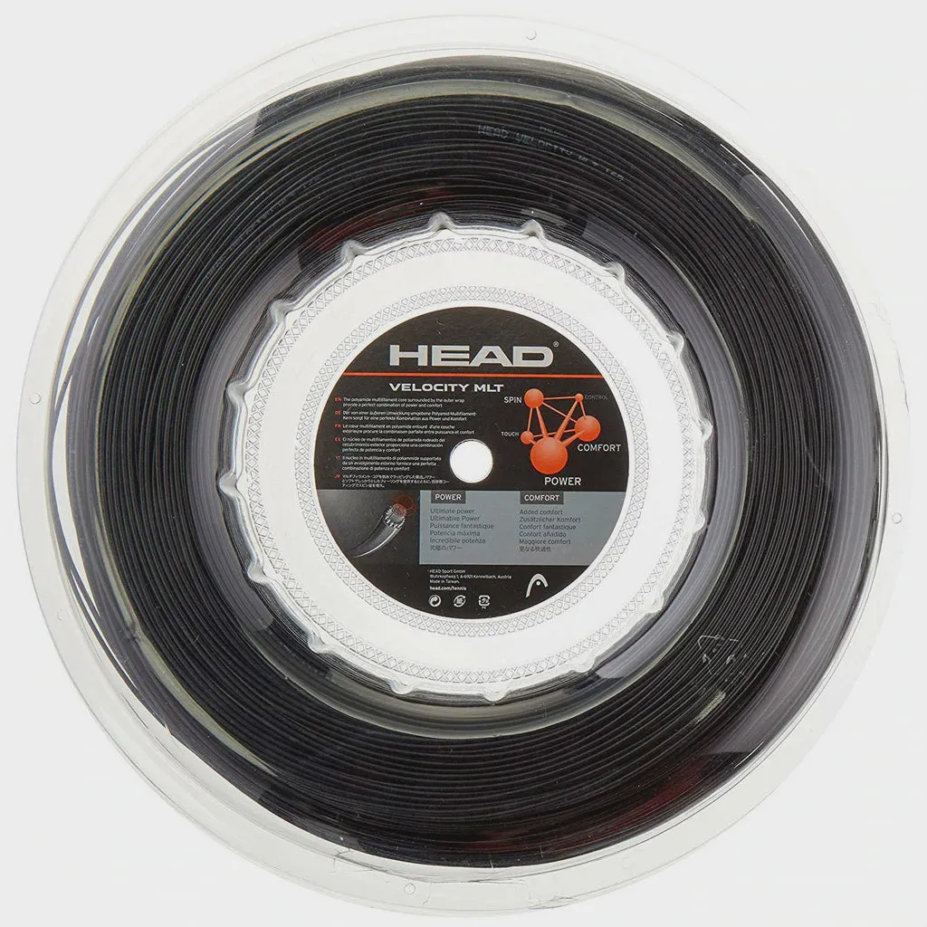 Head Velocity MLT Tennis String Reel of Black 16g 1.30mm