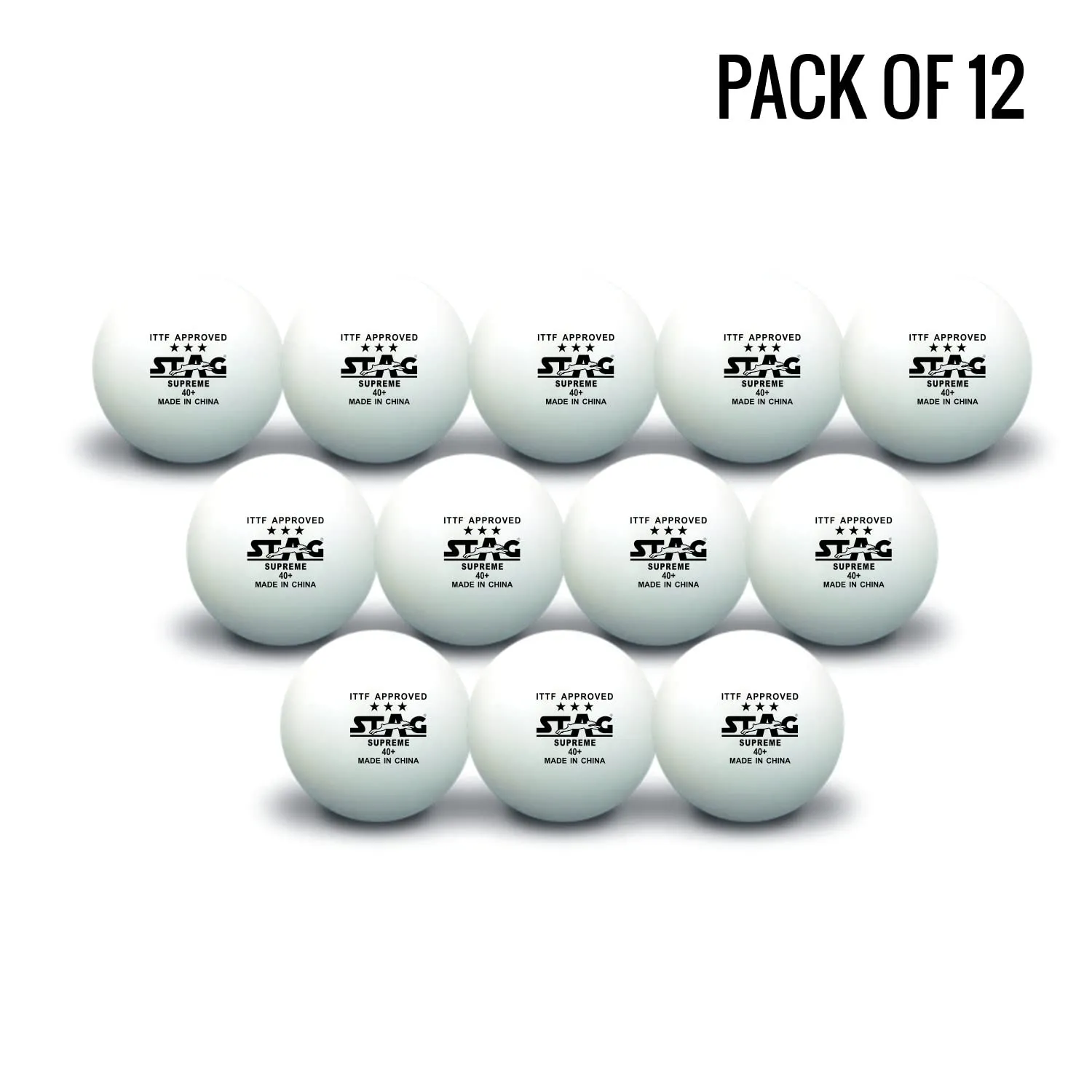 High Performance 3 Star Supreme Table Tennis (T.T) Balls| Advanced 40 mm Ping Pong Balls for Training | Tournaments and Recreational Play| Durable for Indoor/Outdoor Game - White(Pack of 12)