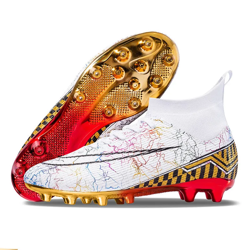 High-top Soccer Shoes Gold Plated