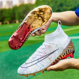 High-top Soccer Shoes Gold Plated