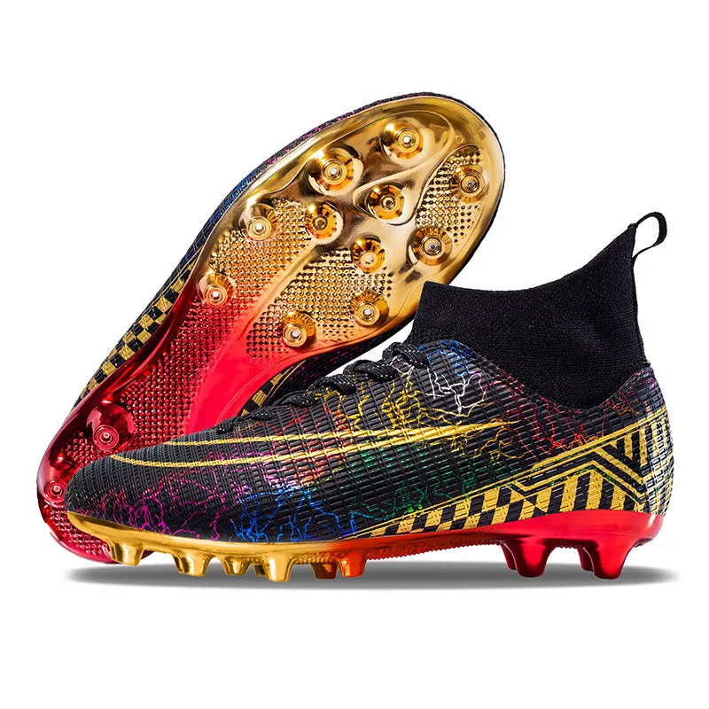 High-top Soccer Shoes Gold Plated