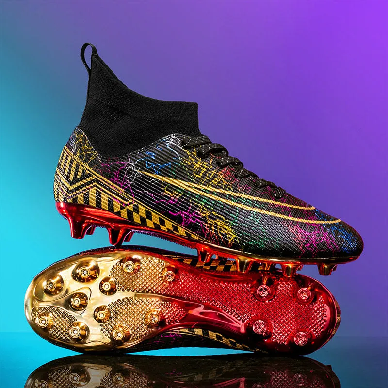 High-top Soccer Shoes Gold Plated