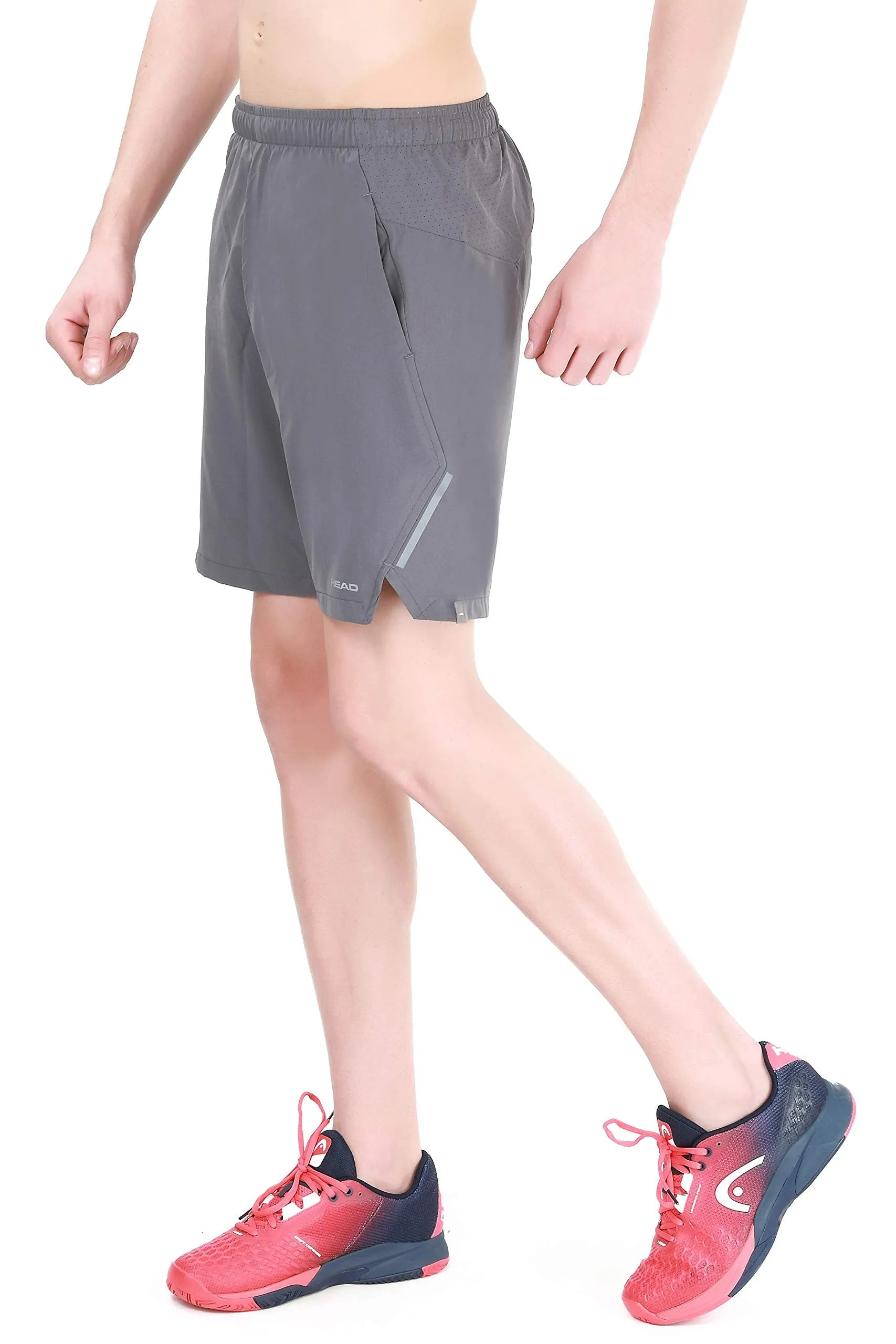 HPS-1088 Polyester Tennis Shorts for Mens | Size - Large | Colour - Charcoal