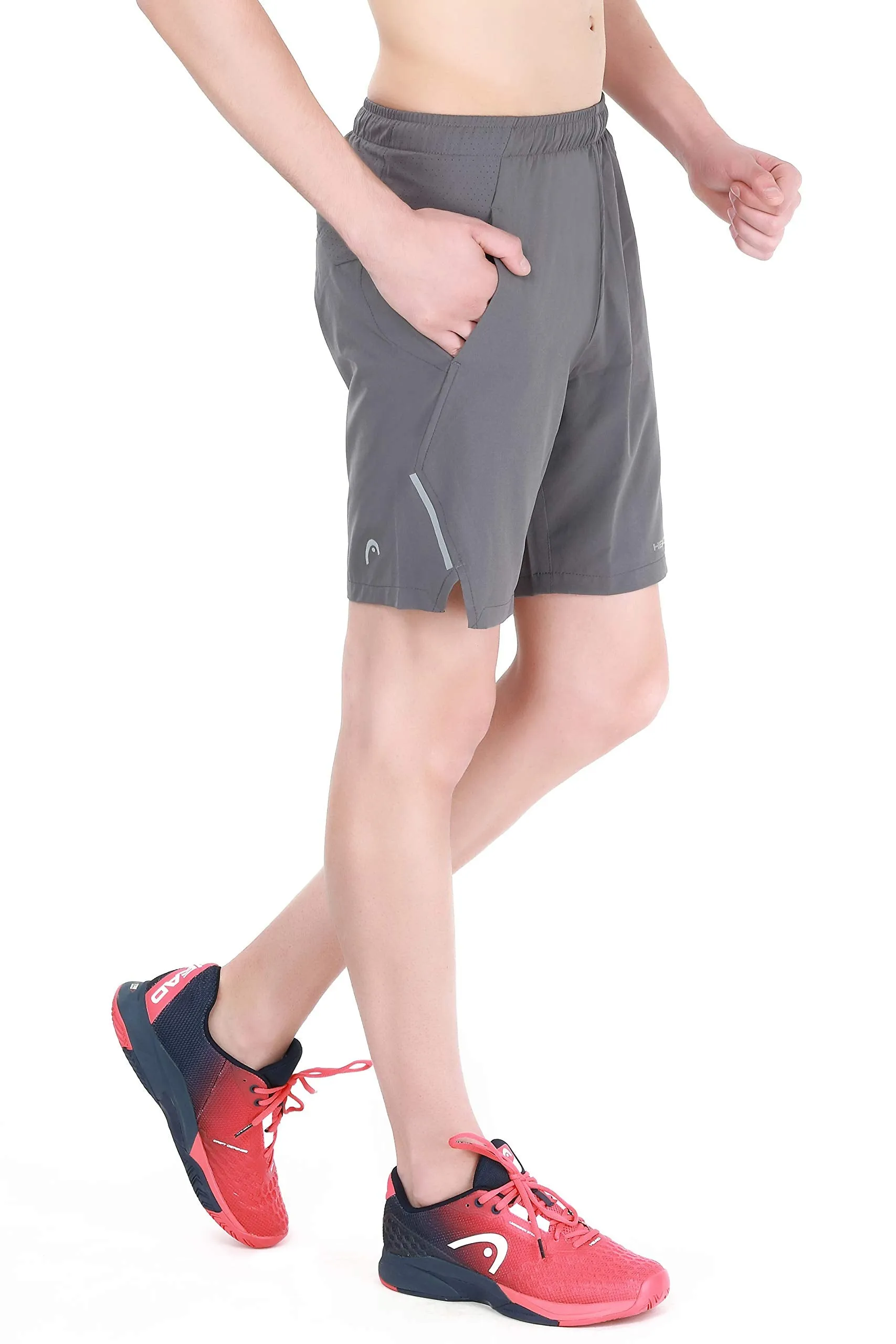 HPS-1088 Polyester Tennis Shorts for Mens | Size - Large | Colour - Charcoal