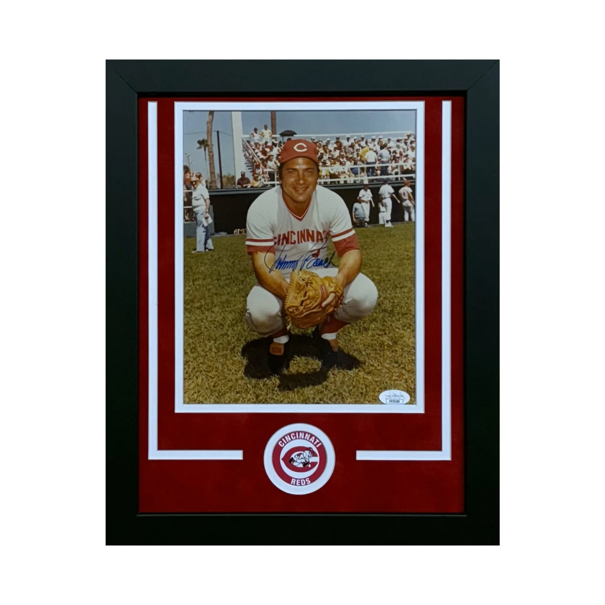 Johnny Bench Hand Signed & Framed Cincinnati Reds 8x10 Baseball Photo