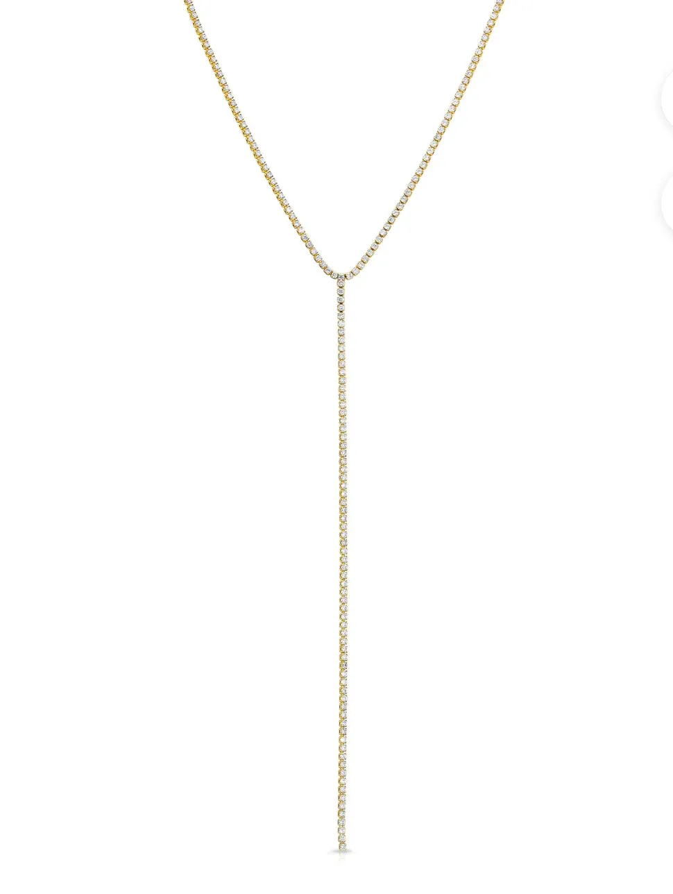 Joy Dravecky Gracie Y Necklace - White CZ