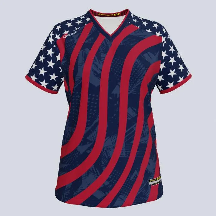 Ladies Merica Custom USA Jersey