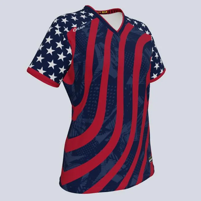 Ladies Merica Custom USA Jersey