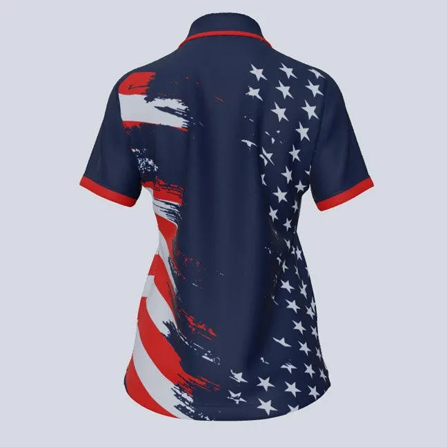 Ladies Old Glory Custom USA Polo