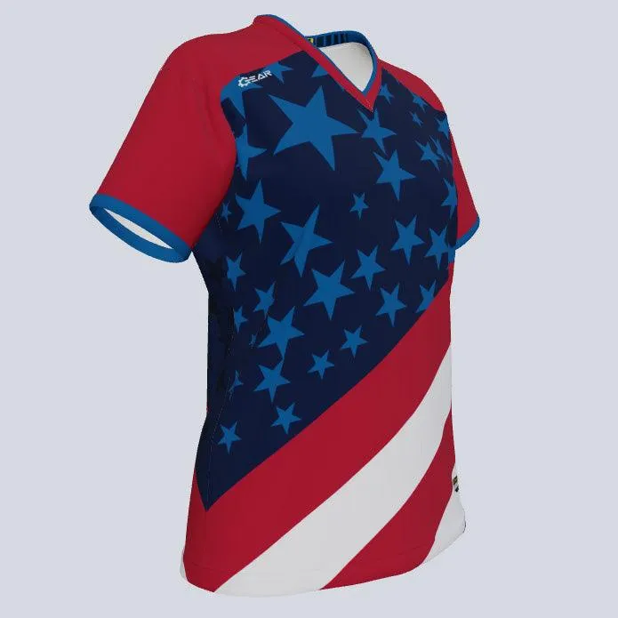 Ladies Stars & Stripes Custom USA Jersey