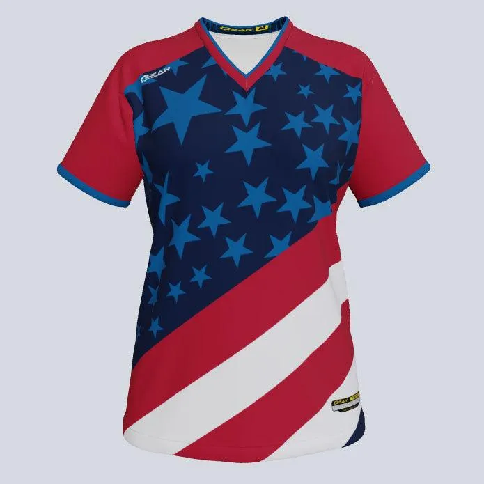 Ladies Stars & Stripes Custom USA Jersey