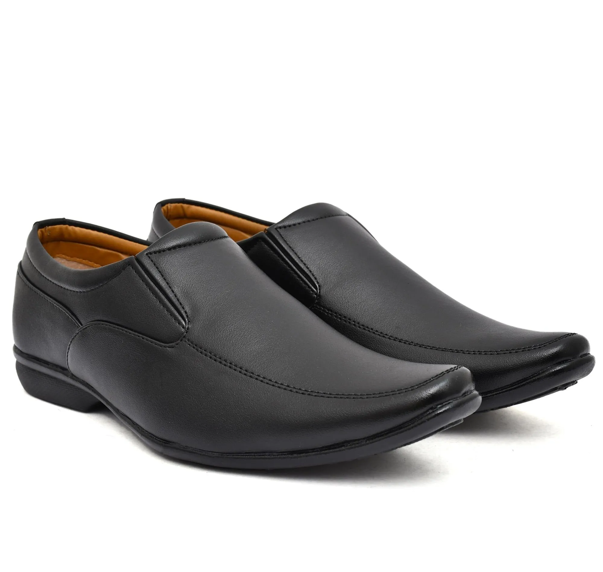 Latest Men's Faux Leather Formal Shoes - Black