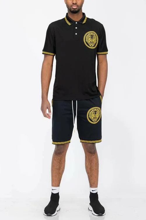 Lion Head Polo Short Set