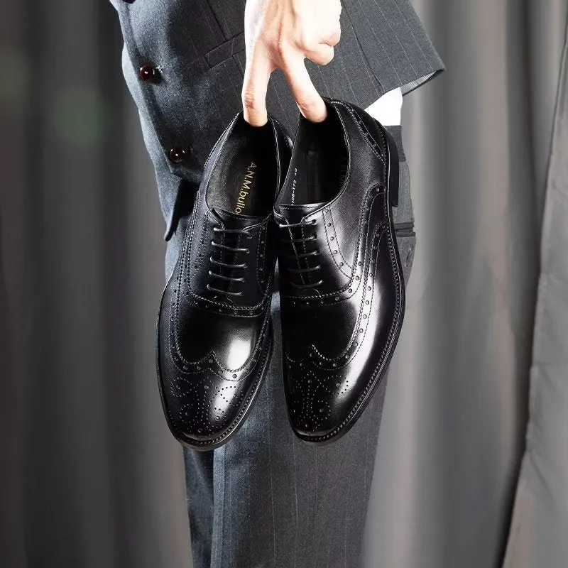 Luxe Leather Brogue Dress Shoes