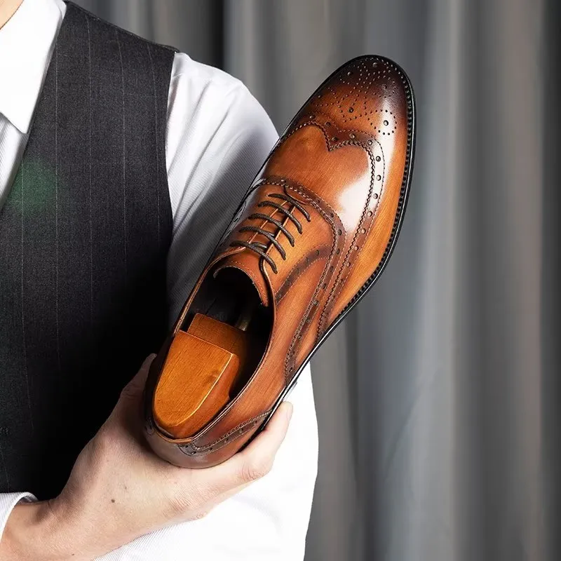 Luxe Leather Brogue Dress Shoes