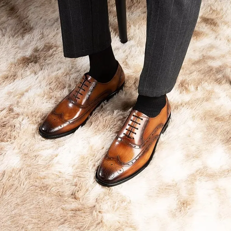 Luxe Leather Brogue Dress Shoes