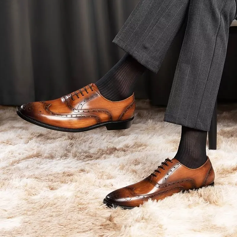 Luxe Leather Brogue Dress Shoes