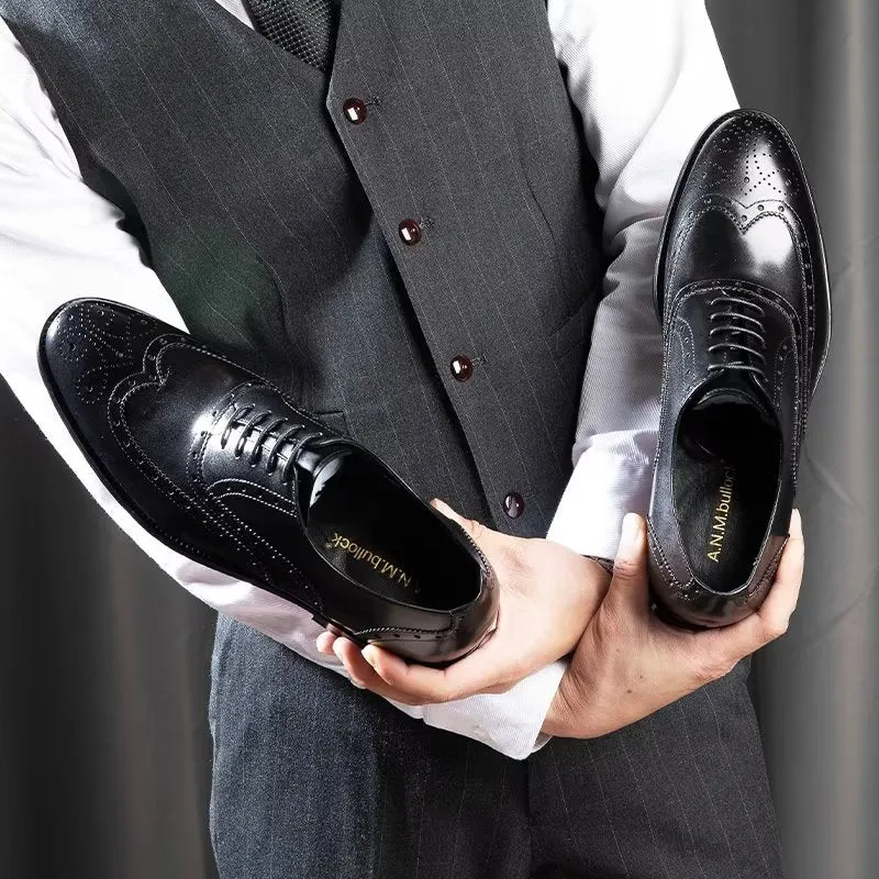 Luxe Leather Brogue Dress Shoes