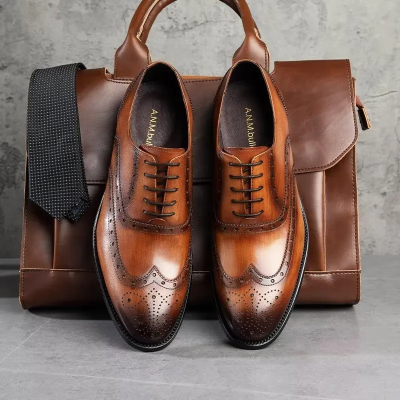 Luxe Leather Brogue Dress Shoes