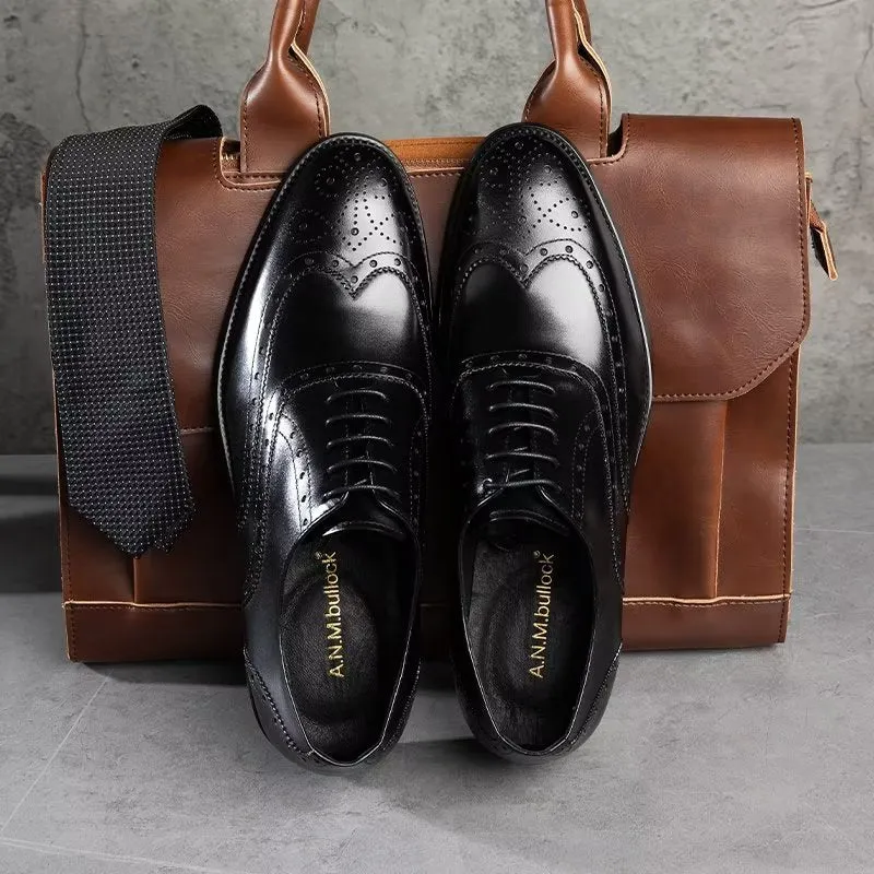 Luxe Leather Brogue Dress Shoes