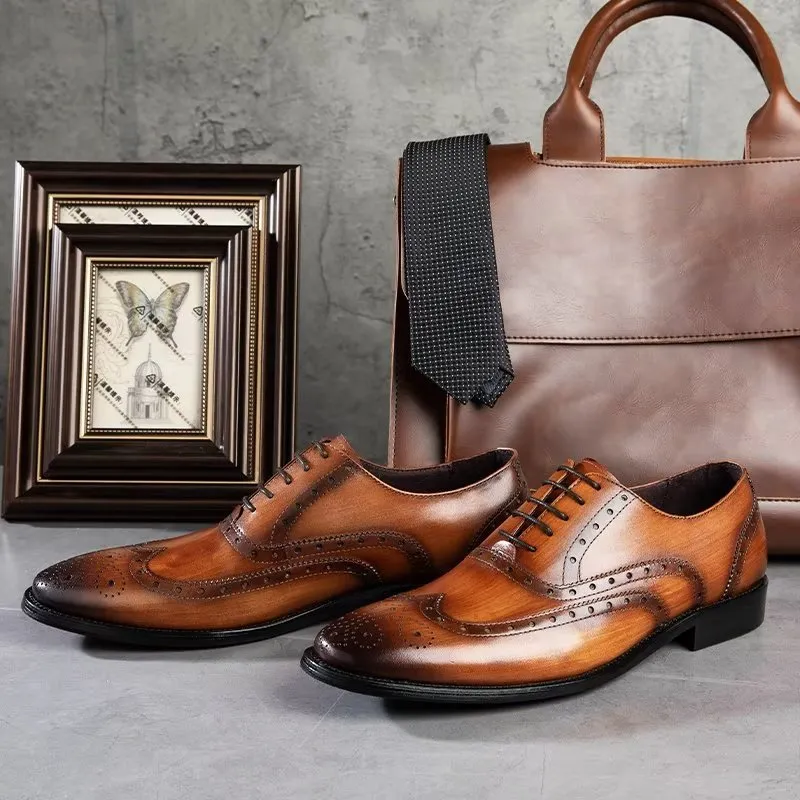 Luxe Leather Brogue Dress Shoes