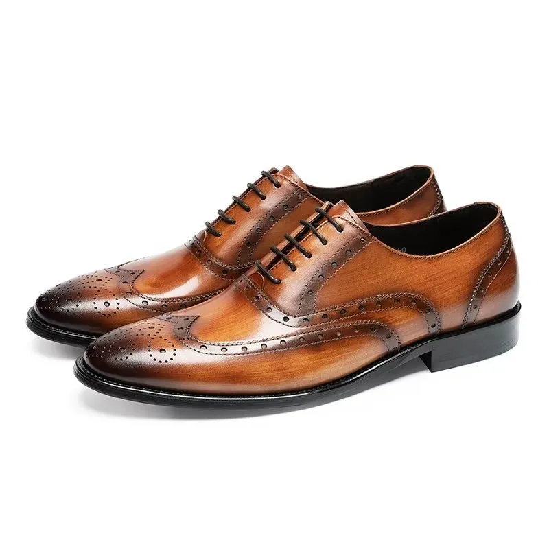 Luxe Leather Brogue Dress Shoes