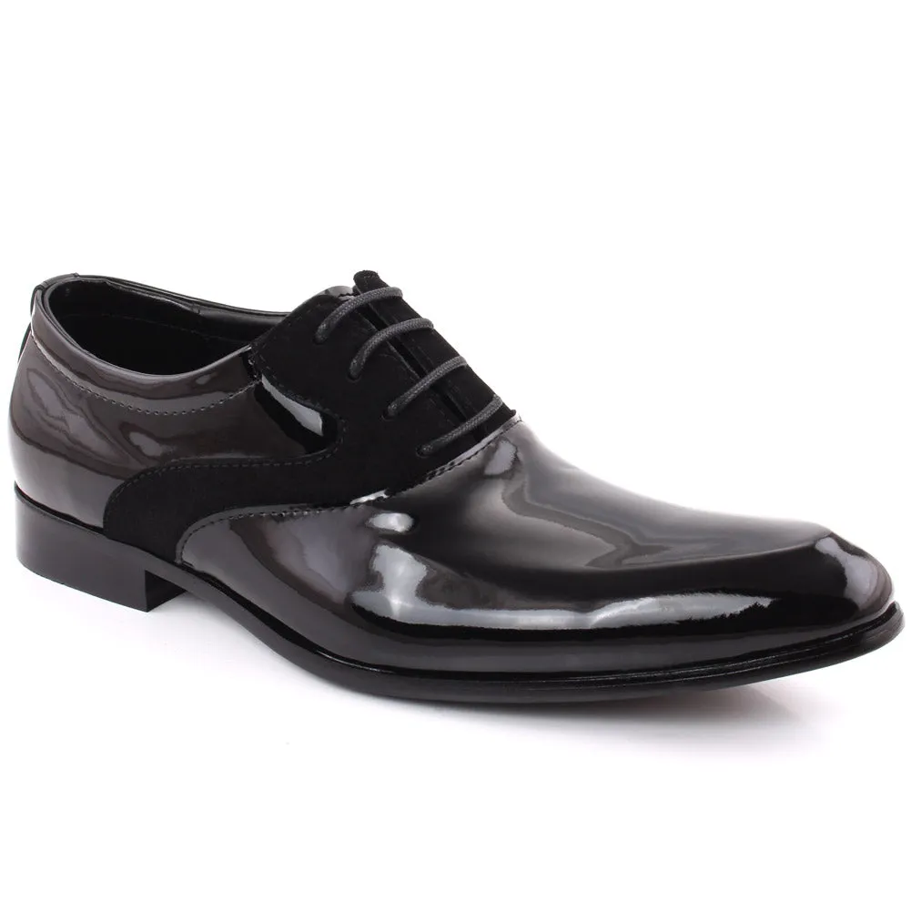 Men “TYRUS” Patent Leather Closed Lace Formal Shoes