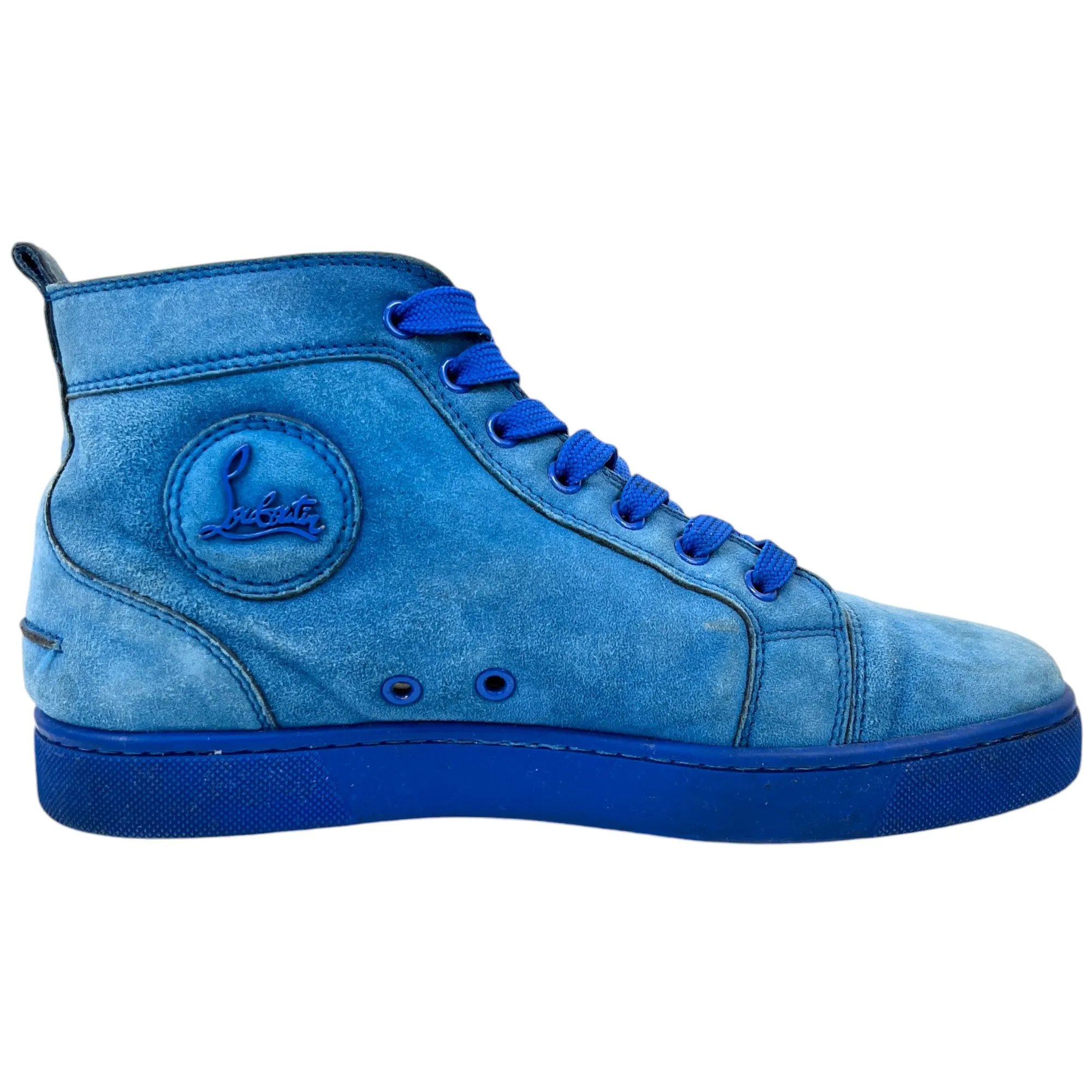 Men's Suede High Tops Low Trainers Blue Size EU 39.5 / UK 5.5