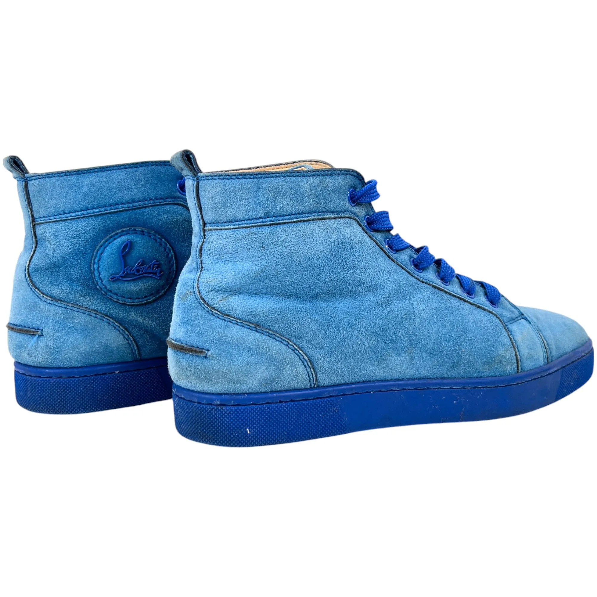 Men's Suede High Tops Low Trainers Blue Size EU 39.5 / UK 5.5