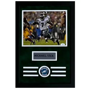 Mike Vick Hand Signed & Framed Philidelphia Eagles 8x10 Photo (JSA)