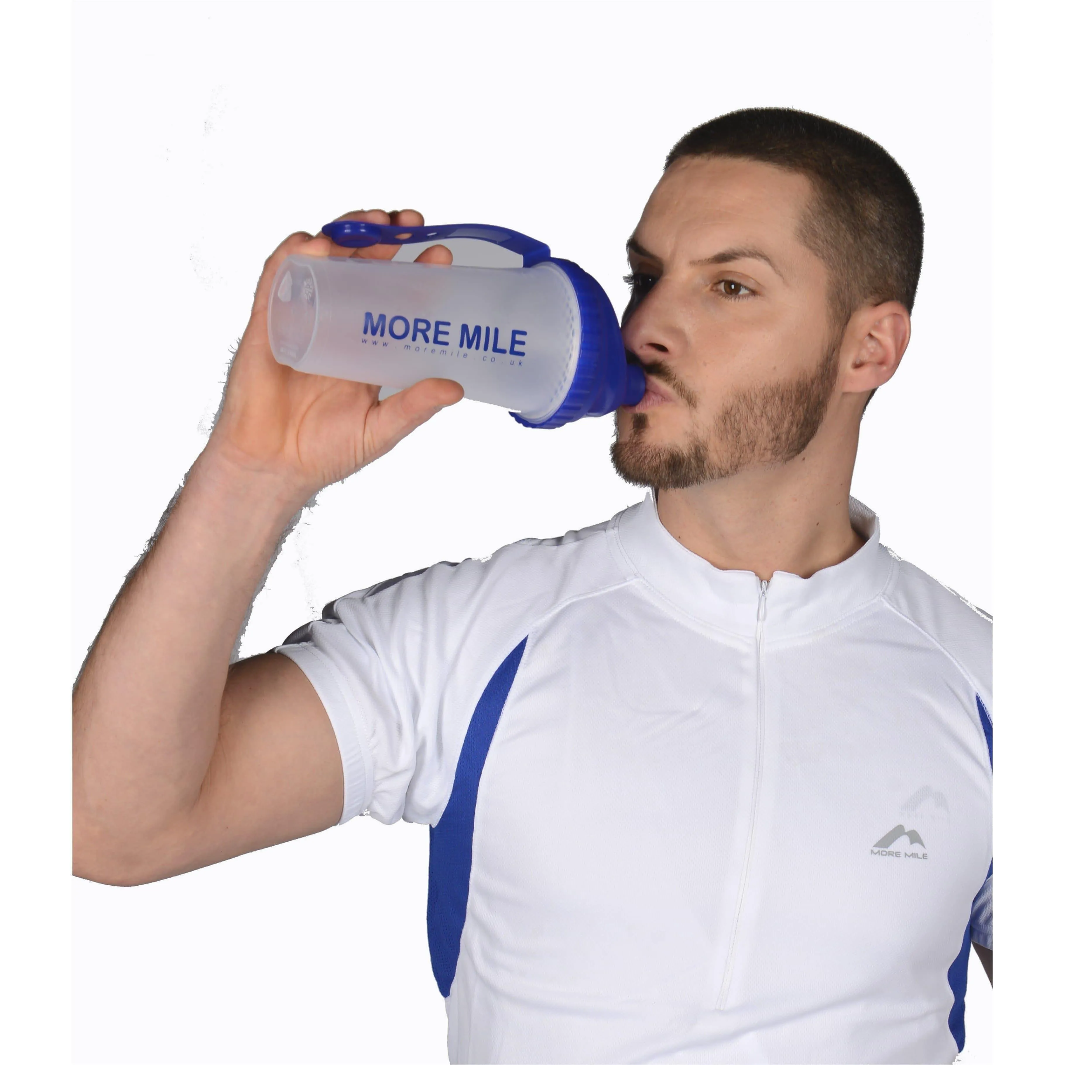 More Mile 650ml Protein Shaker - Blue