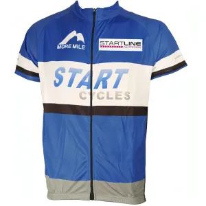 More Mile Team Start Cycles Mens Short Sleeve Cycling Jersey - Blue