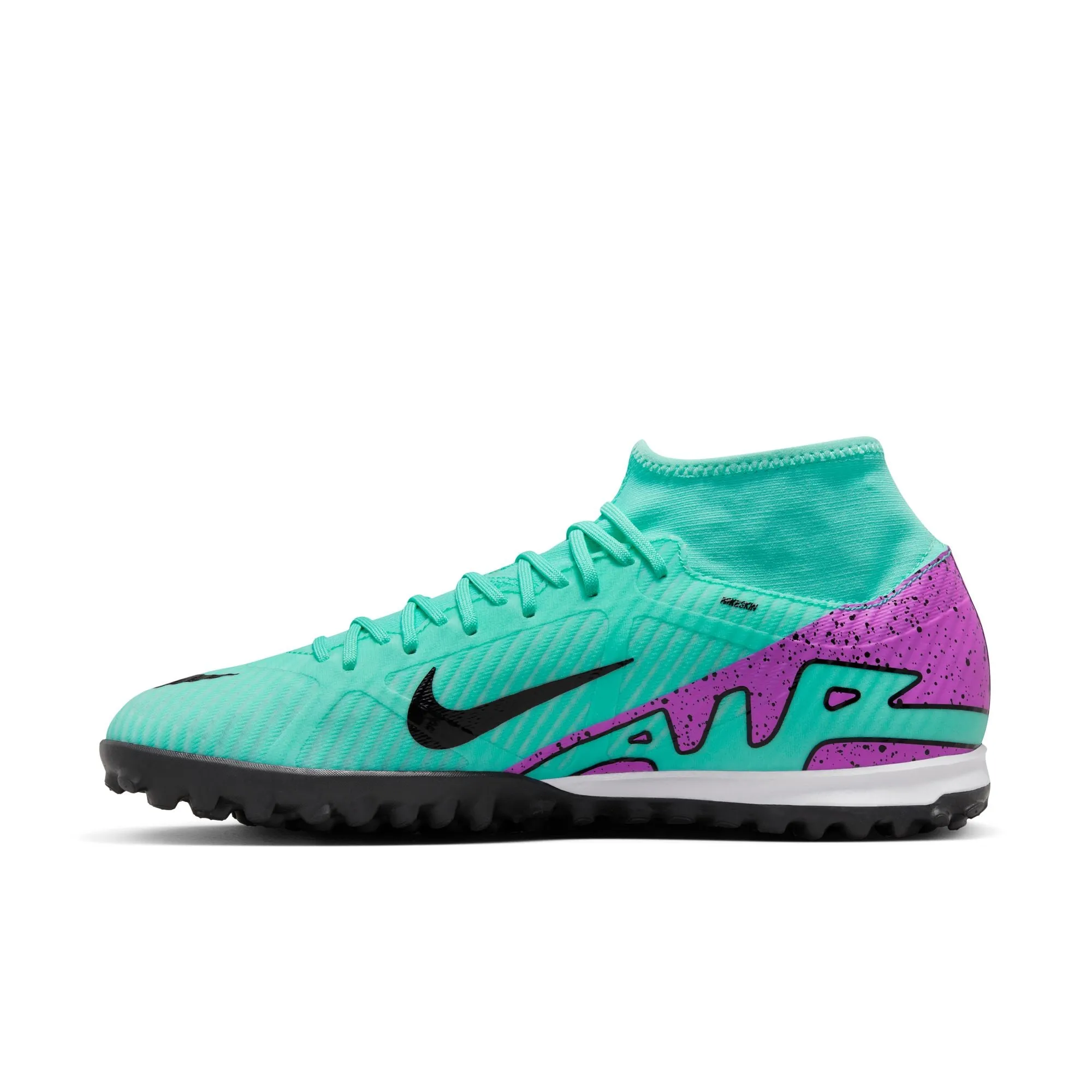 Nike Air Zoom Mercurial Superfly 9 Academy TF Turf Soccer Shoe - Hyper Turquoise/Fuchsia Dream/Black/White