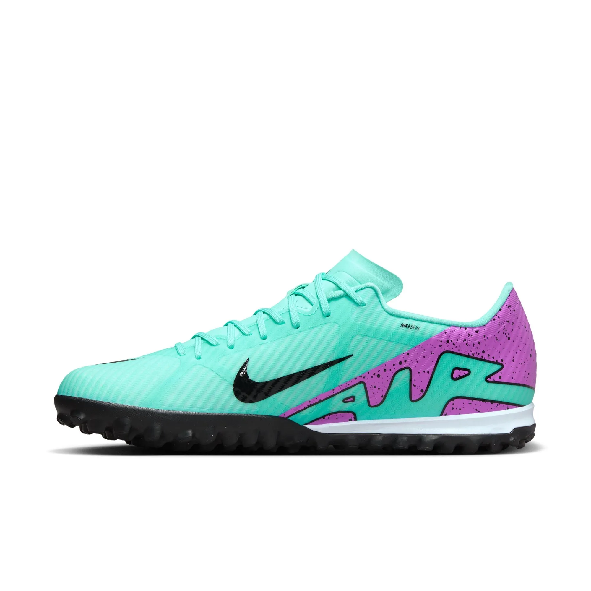 Nike Air Zoom Mercurial Vapor 15 Academy TF Turf Soccer Shoe - Hyper Turquoise/Fuchsia Dream/Black/White