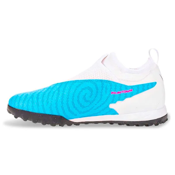 Nike Jr. Phantom GX Academy DF Turf Soccer Shoes (Baltic Blue/Pink Blast)