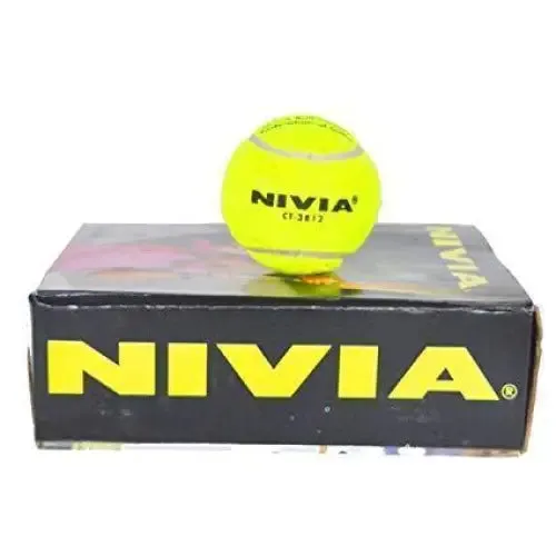 Nivia Heavy Tennis Cricket Ball Yellow Pack of 12