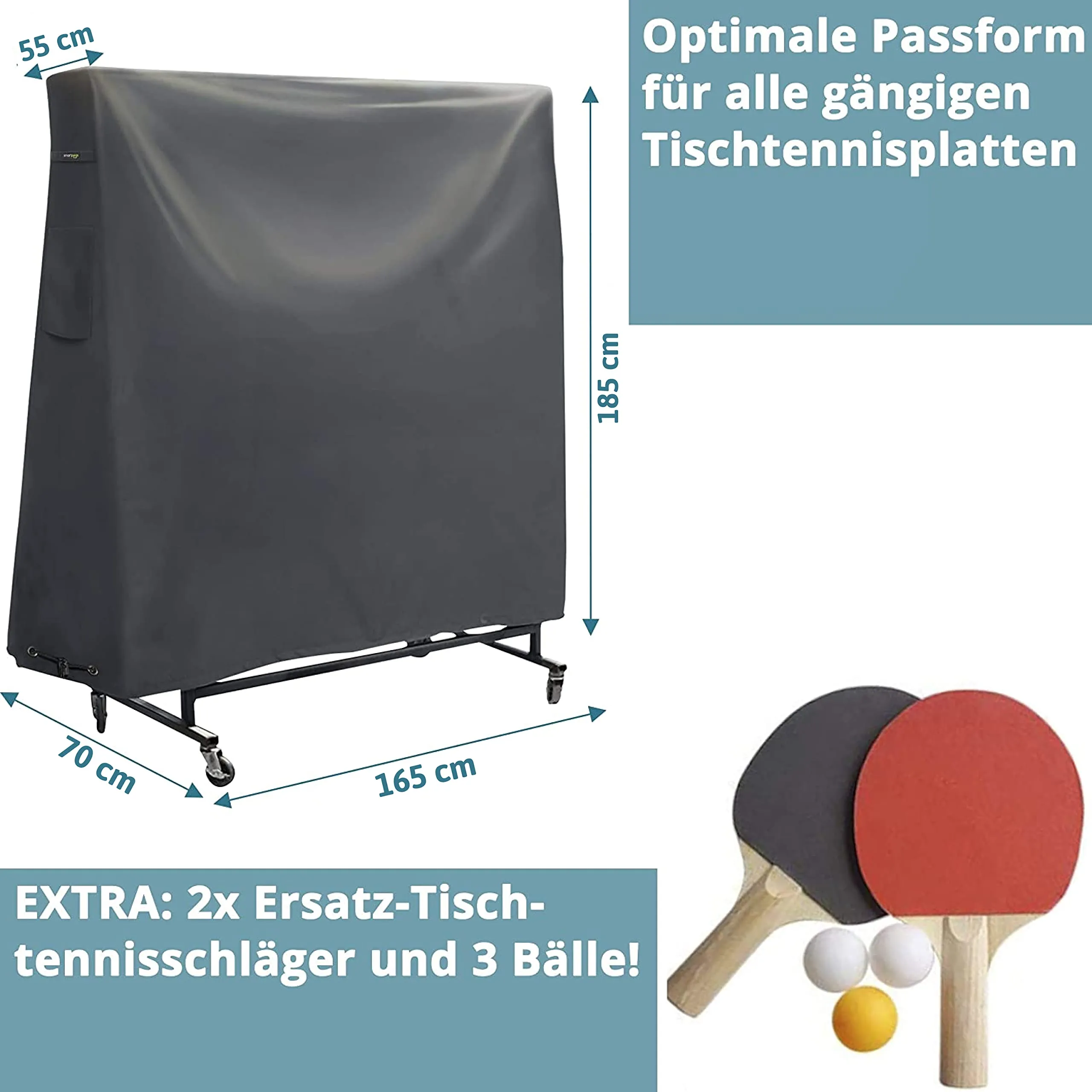 Outdoor ping Pong Table Cover  PVC Coating / glued Seams / Ventilation Openings